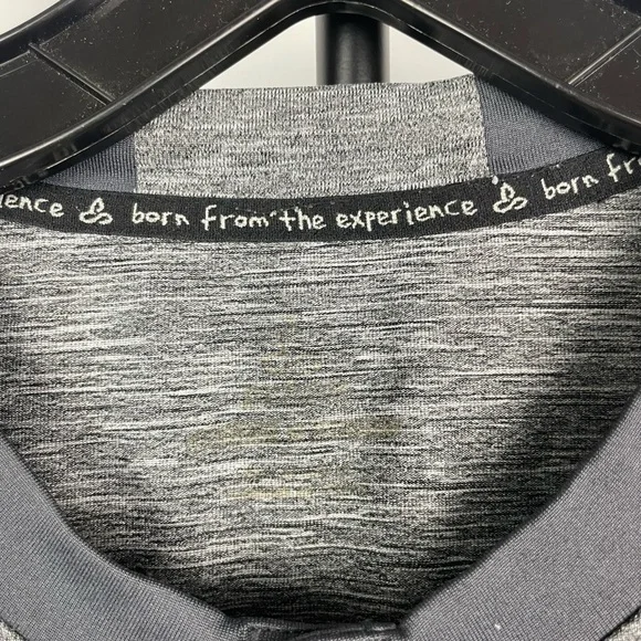 Prana Men’s Charcoal Colorblock Zylo Henley Long Sleeve Athletic Shirt - Picture 4 of 7